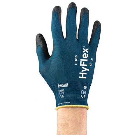 Gant HyFlex® 11-616 Taille 8 vertbleu/noir EN 388:2016 PSA II 12 PA (Par 12)