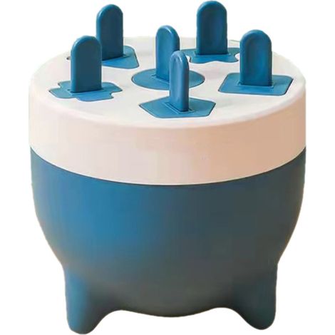 Moule à Popsicles 6 Cavités Détachable en Matériau PP Sain et Durable, Mini Moule Bleu pour Glaces Maison (1/5)