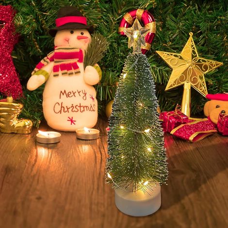 3 Stück Kleiner Weihnachtsbaum mit Lichter Tischdekoration Weihnachtsbaum mit Lichter Weihnachtsfeier Dekoration Miniatur Tischdekoration Home Office Tischdekoration Mini Desktop Weihnachtsbaum (1/5)