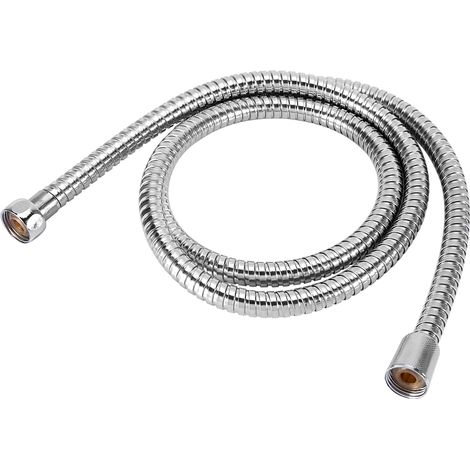 Flexible de douche en acier inoxydable de 1,5 m pour chauffe-eau de salle de bain, pommeau de douche chromé (1/5)