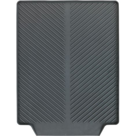 Tapis égouttoir Vaisselle Linea, tapis vaisselle à poser à côté de l'évier, séchage rapide et sans trace, avec rainure pour l'écoulement de l'eau, Plastique, 40x3x30 cm, gris (1/4)