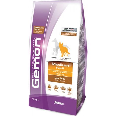 Monge Gemon Dog Medium Adult Pollo e Riso - Monge Gemon Dog Medium Adult Pollo e Riso - Sacco Da 15 Kg (1/4)