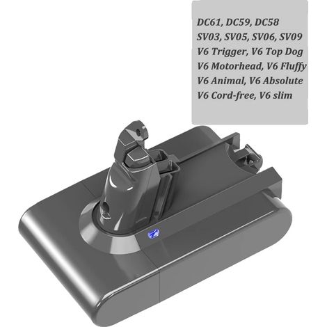 Ersatzakku, 6000 mAh Kapazität, kompatibel mit verschiedenen Staubsaugermodellen, 1 Stück 6.0 V6 (1/2)