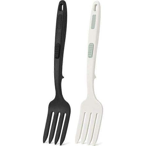 Lot de 2 fourchettes de cuisine flexibles en silicone, 29,5 cm (11,6 pouces), résistantes à la chaleur et antiadhésives, pour mélanger, écraser et fouetter efficacement. (1/5)