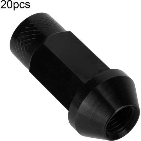 Universelle Aluminium-Radmuttern M12x1,5, 20er-Pack, Länge 50 mm, abschließbar, diebstahlsicher für Autos, robuste und leichte Befestigung. (1/5)