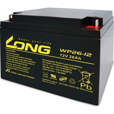 Accumulateur au plomb KUNG LONG WP26-12, 12 V-/26 Ah