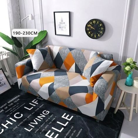 1-teiliger Sofabezug für 3-Sitzer-Sofas, dehnbar 190–230 cm, fleckenabweisendes Polyester, modern, für das Wohnzimmer (1/5)
