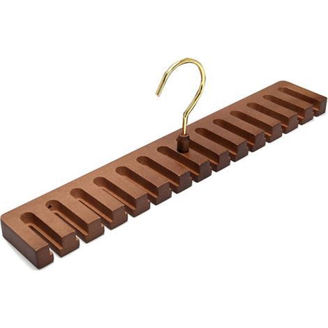 Porte-ceinture mural brun - Organisateur d'armoire 360° - Range-ceintures compact (1/4)