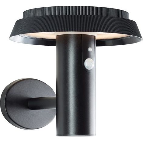 Applique extérieure - BRILLIANT - ALVERO - LED et solaire - Dtecteur de mouvement - Métal et plastique - 4 W - Noir (1/5)
