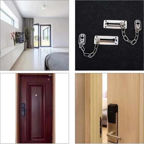 Serrure Portillon,Extérieur Chaîne Porte,Serrure Porte,Coulissante Verrou,Limiteur de Porte,Serrure Sécurité pour Maison Hôtel Appartement Chambre à Coucher Cour 3687mm 2pcs (1/3)