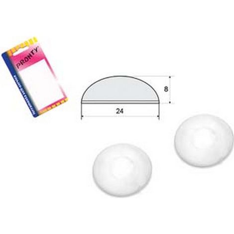 12PZ PARACOLPI A MEZZALUNA ADESIVI TRASPARENTI - mm.24x8, in bl.4 pz.