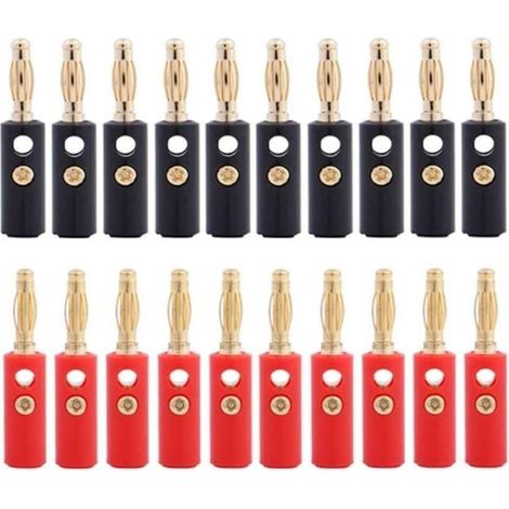 Lntyq 20pcs Speaker Câble Adaptateur Câble Connecteur Fiche Banane