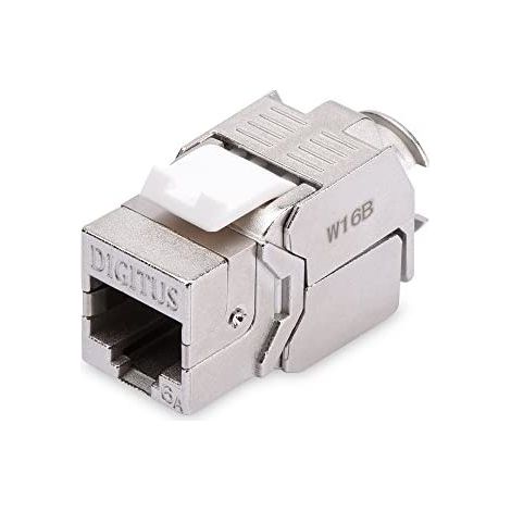 DIGITUS Professional DN-93615 CAT 6A Keystone Jack blindado, 500 MHz, ISO/IEC 11801:2002 AM2:2009/09, montaje sin herramientas, juego (48 unidades, Keystone Jacks) (1/5)