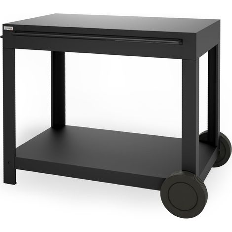Le Marquier Carrello Desserte Ingénieuse Nero per Plancha 45–75 Cm – con Ripiani Estraibili Exclusive