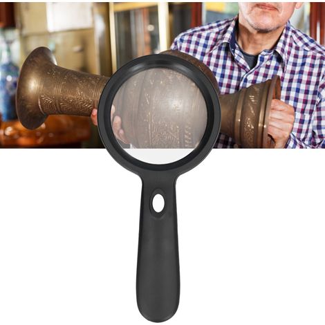 Lampe Loupe LED Noire Ronde 10x avec Poignée pour Bureau, École, Extérieur et Maison (1/5)