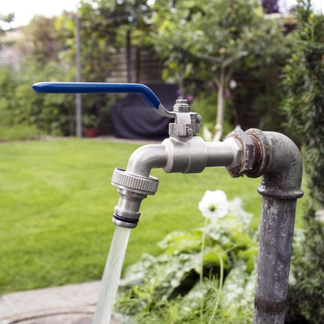 Robinet de jardin extérieur bleu avec bague d'étanchéité, résistant à la rouille et au gel, adapté au jardin, au baril de pluie (33 MM) (1/5)