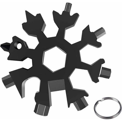 Outil multifonction flocon de neige 18-en-1 inox, tournevis/ouvre-bouteille, portable, cadeau Noël (voyages/camping) - Versailles (1/3)
