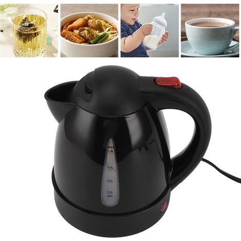 Kettle electric 150 W 1 L Black Road Boiler to water hot Lining in stainless steel Stop automatic Kettle to tea Socket of cigarette of car 12 V for sedan SUV (1/5)