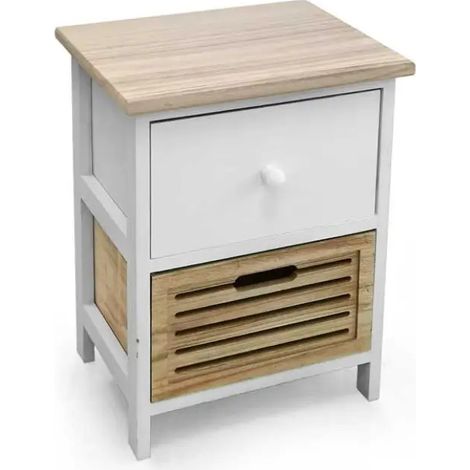 Cómoda bicolore de madera 34 x 25 x 42 cm con dos cassetti