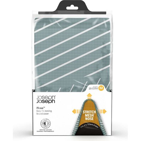 Funda para tabla de planchar Joseph Joseph Flexa de 124 cm – Gris lineal, resistente, fácil de poner y mantener, diseño elegante