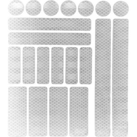 Lot de 21 autocollants réfléchissants, ruban adhésif imperméable, blanc, pour vélo, voiture, casque, signalisation(Troisième trimestre : Nouveaux produits en septembre) (1/5)