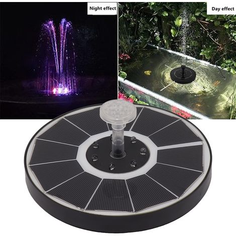 3,5-W-LED-Solarbrunnen mit sieben Farben für Vogeltränken, Teiche und Gartenbeleuchtung, mit klarer Düse (1/5)