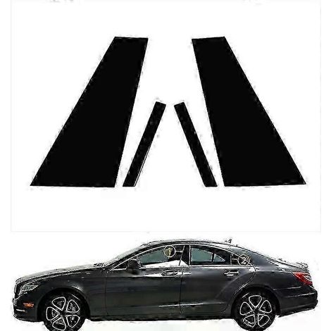 pièces Moulures décoratives noires brillantes pour montants de porte et vitres latérales, compatibles avec Mercedes-Benz Classe CLS 2012-2016 (1/4)