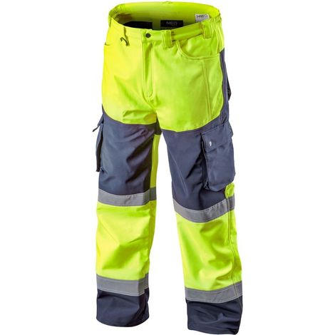 Pantaloni da lavoro softshell ad alta visibilità, gialli, taglia XXXL (1/5)