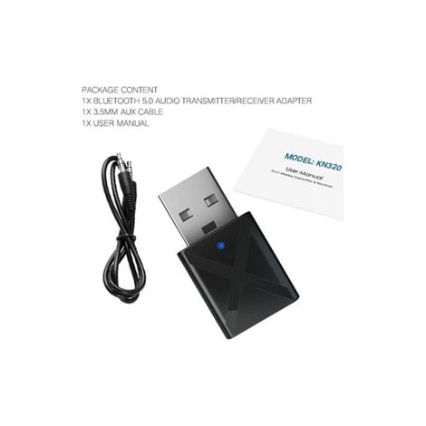 Mini émetteur-récepteur audio Bluetooth 5.0 avec prises jack 3,5 mm, auxiliaire, RCA et USB, adaptateur sans fil stéréo pour casque de voiture, TV et PC.