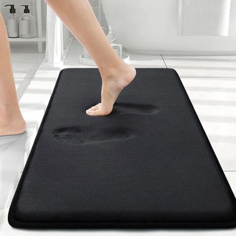 Tapis de bain en mousse à mémoire de forme 30x20, tapis de bain ultra-doux et absorbant, convient aux sols noirs. (1/5)