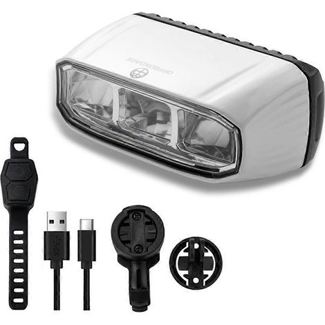Éclairage avant de vélo LED OFFBONDAGE 1000LM étanche, rechargeable par USB-C, pour VTT et vélo de route - Accessoires pour lampes (1/5)