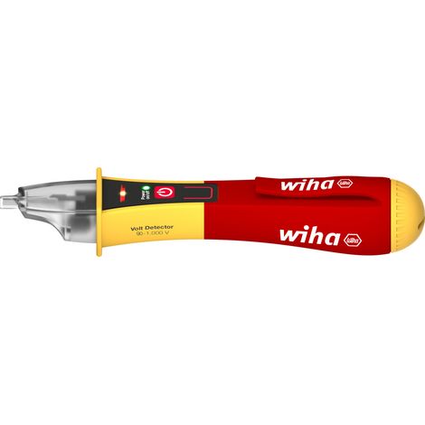 Wiha Comprobador de tensión con detector de voltaje sin contacto, unipolar, 90 – 1.000 V CA incl. 2 pilas AAA (43798)