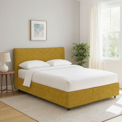 Letto Singolo Staines, Sfoderabile, Contenitore Made in Italy, Giallo Ocra (1/5)