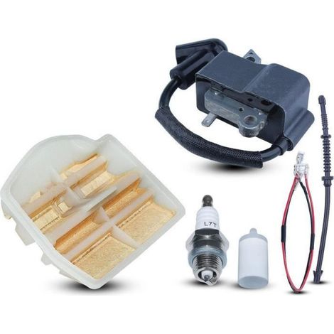 Bobine D Allumage - Pour Tronçonneuse Husqvarna 445 445E 450 450E - Kit Complet Avec Filtre À Air Filtre À Carburant Tuyau Bougie - 1 Pièce (1/3)