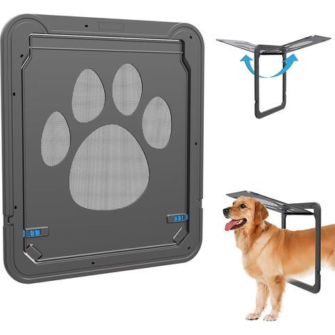 Porte moustiquaire pour porte coulissante, ouverture intérieure 12 x 14 pouces, porte moustiquaire avec porte pour chien intégrée, protection de porte magnétique à fermeture automatique pour chiens et (1/5)
