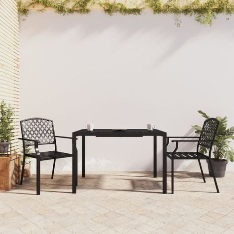 Juego de comedor de jardín 3 piezas acero gris antracita vidaXL (1/5)