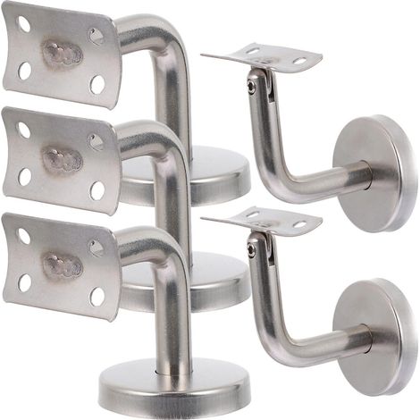 5 Pièces Support de Main Courante en Acier Inoxydable, Fixation Murale de 7, pour Rampe D'escalier Intérieur, Support Robuste Anti rouille, Compatible Garde corps de Terrasse (1/5)