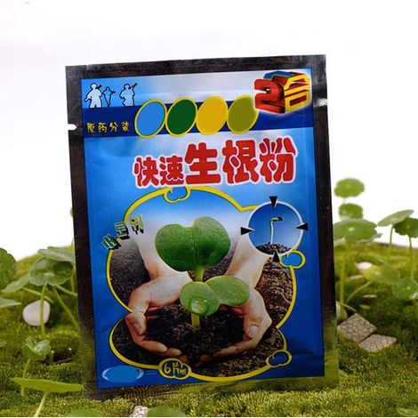 Poudre d'enracinement pour semis (10 g x 20 sachets), favorisant un enracinement rapide et une croissance vigoureuse, et améliorant le taux de survie. Conditionnement aléatoire. (1/5)