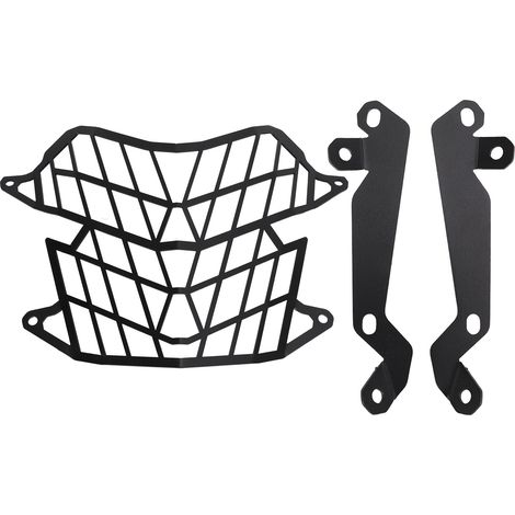 Garde de phare moto en acier carbone, grille de protection noire remplaçable pour Tenere 700 2019 et plus, couvercle anti-chocs robuste (1/5)