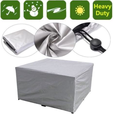 Housse de Protection Meuble - Rectangulaire - Imperméable PVC Polyester - Pour Table Jardin Extérieur - 213x132x74 cm (1/3)