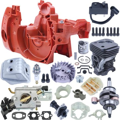 Kit Adefol cylindre piston volant silencieux pour tronçonneuse Husqvarna 445 450 pièces de rechange pour 537438201, 544119902, 544147702, 525605001 (1/5)
