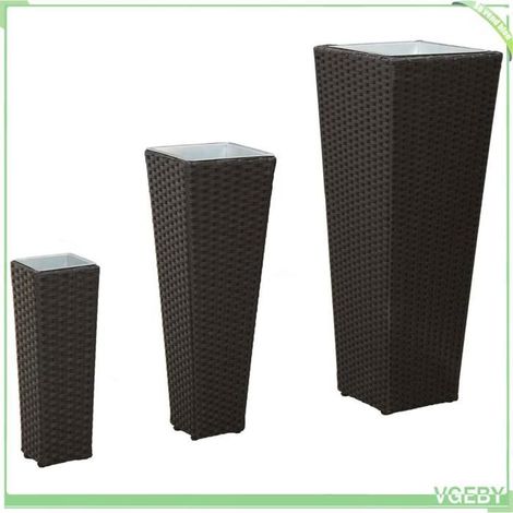 Ensemble de jardinières extérieures 3 pcs - FAFEICY - 42026959 - Noir - Métal - Pot intérieur amovible (1/5)