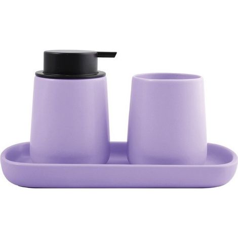 Conjunto de 3 accesorios de baño de cerámica MAONIE Lavanda MSV