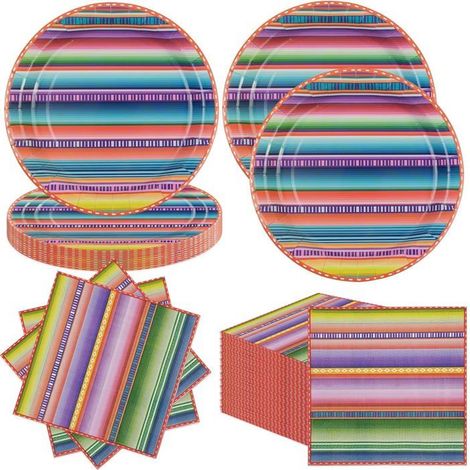 40 pièces assiettes en papier, rayures arc-en-ciel, 23 cm, vaisselle jetable anniversaire, fête enfant et extérieur (1/5)