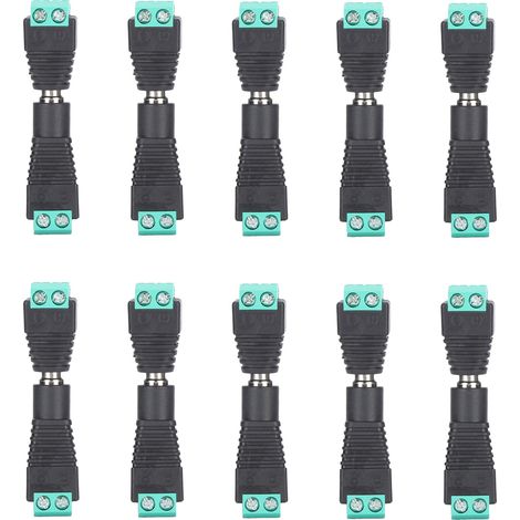 Adaptateur secteur CC mâle et femelle, connecteur adaptateur 5,5 x 2,1 mm pour bande LED et caméra de vidéosurveillance (1/5)