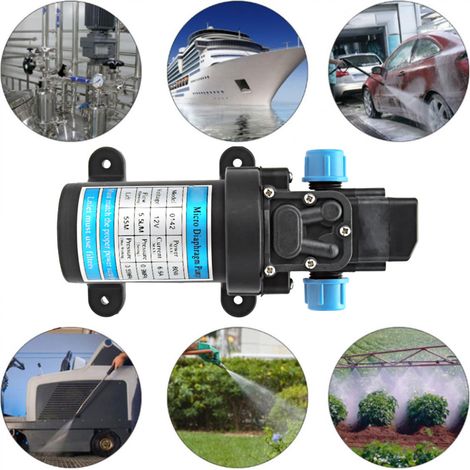 Pompe à eau électrique auto-amorçante haute pression à micro-diaphragme 12 V CC 80 W pour le lavage de voitures (pompes à commutation de pression) (1/5)