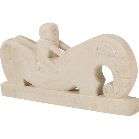 Figurine Cheval Blanc 42X6X22 Cm