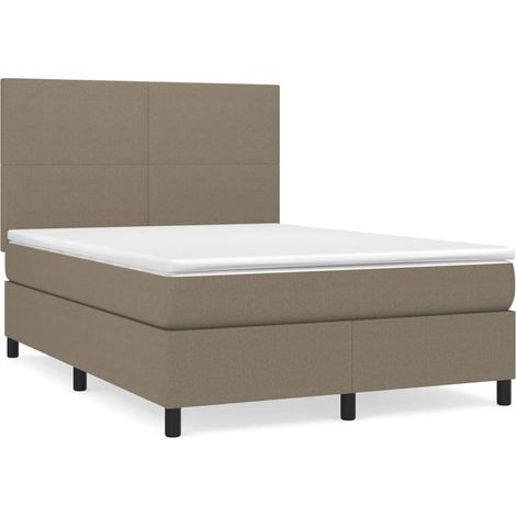 Maison Exclusive - Giroletto a Molle con Materasso Tortora 140x190 cm in Tessuto (1/5)