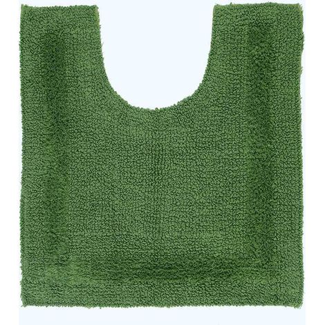 HOMESCAPES Luxury Reversible Cotton Pedestal Mat - Fern Green (1/5)
