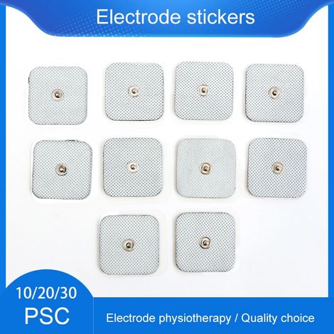 Packung mit 10 selbstklebenden 4x4 cm Elektroden für Nervenstimulatoren, inklusive Kontaktpads, kompatibel mit EMS- und TENS-Geräten (elektrische Muskelstimulation)  05796-AquaForge